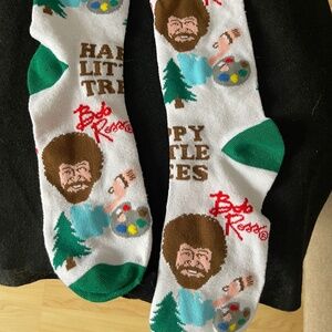 Bob Ross Mens Crew Socks Two Pairs